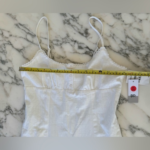 NWT BP. by Nordstrom White Cotton Sundress | Square Neck | Size XS | Fully Lined - Picture 4 of 10